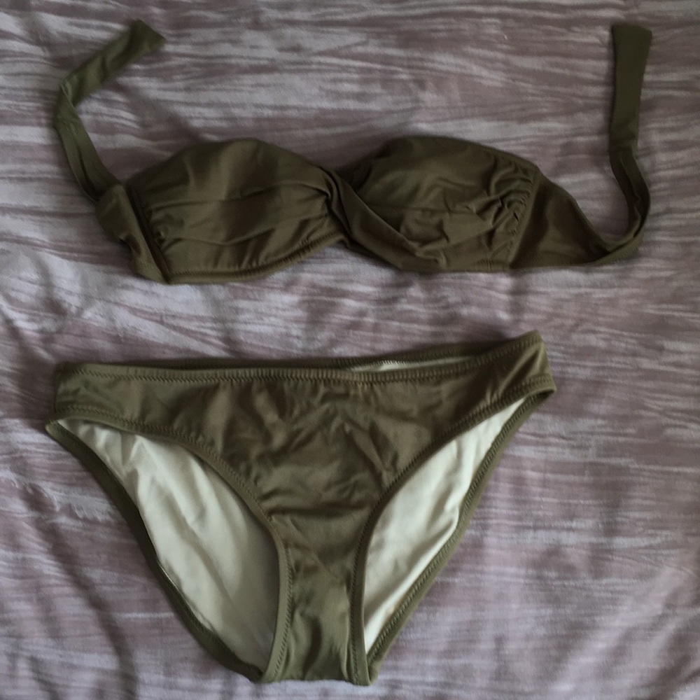 Jcrew two peas olive colored bikini